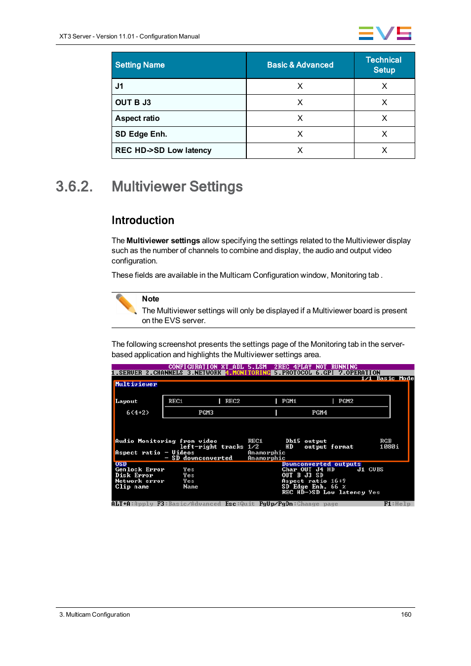 Multiviewer settings, Introduction | EVS XT3 Version 11.01 - November 2012 Configuration Manual User Manual | Page 170 / 254