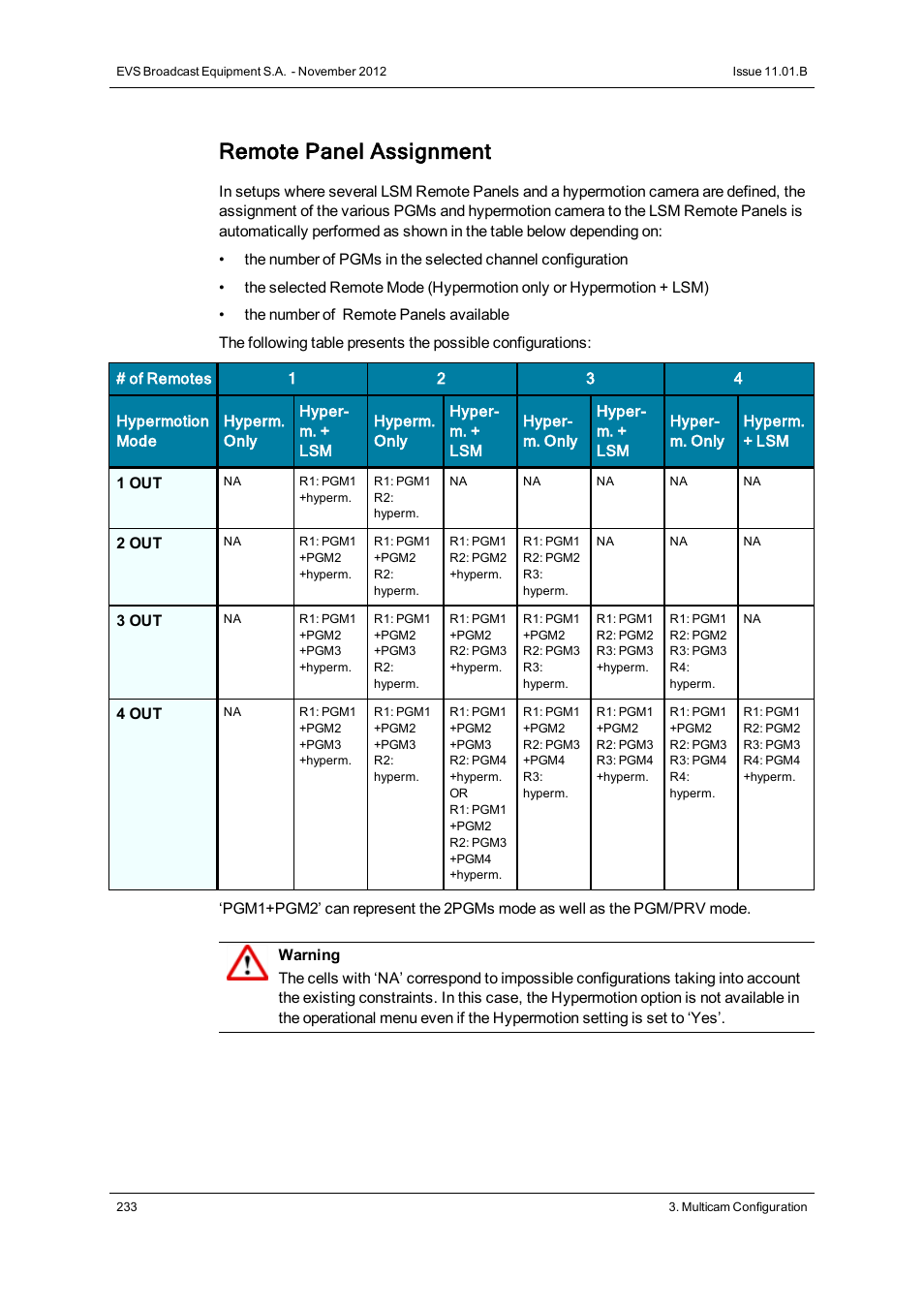 Remote panel assignment | EVS XT3 Version 11.01 - November 2012 Configuration Manual User Manual | Page 243 / 254