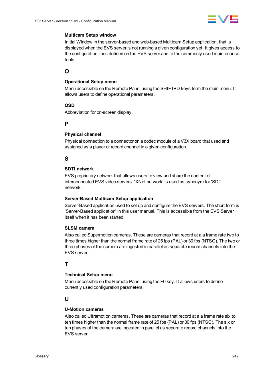 EVS XT3 Version 11.01 - November 2012 Configuration Manual User Manual | Page 252 / 254
