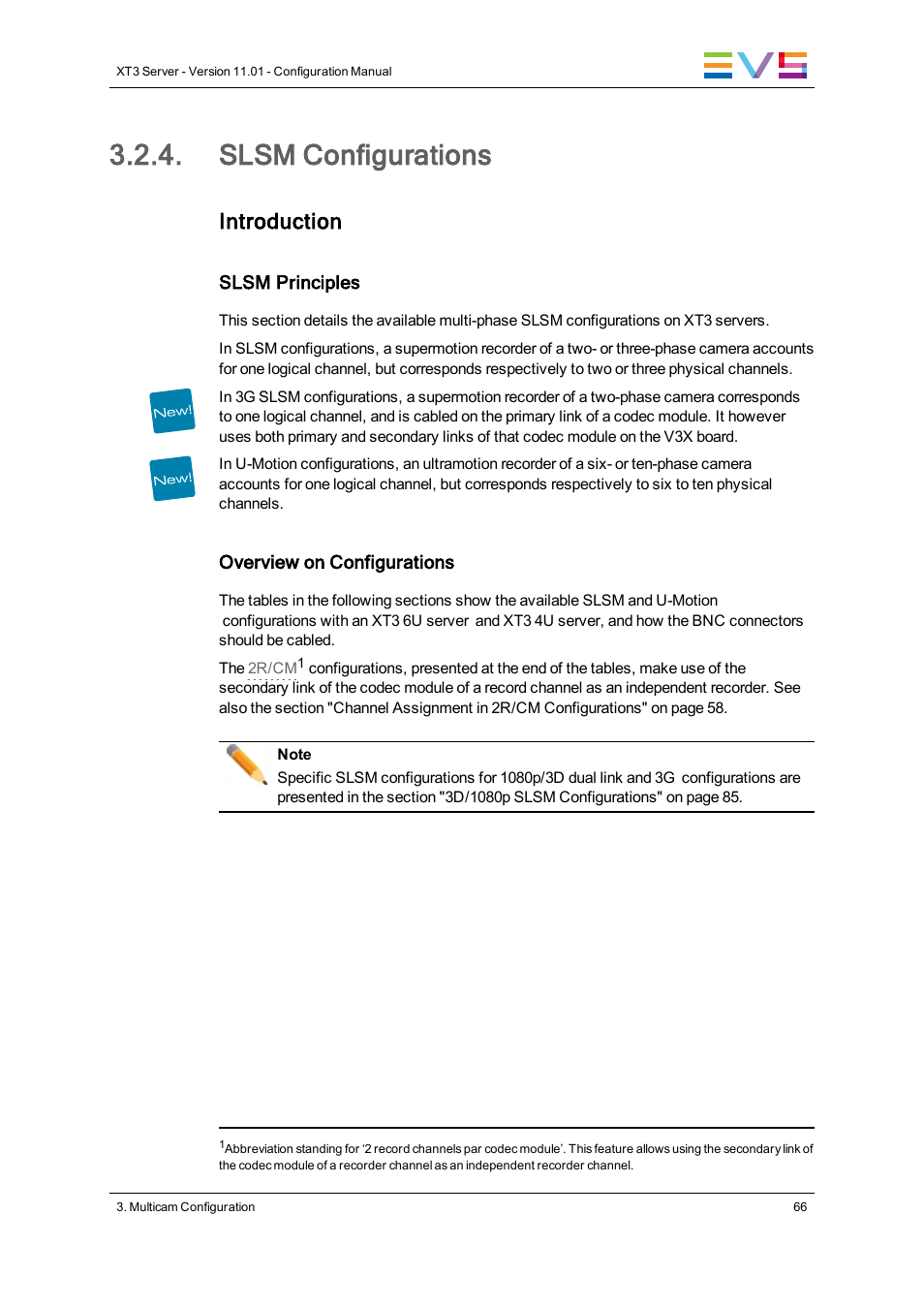 Slsm configurations, Supported configurations, Introduction | EVS XT3 Version 11.01 - November 2012 Configuration Manual User Manual | Page 76 / 254