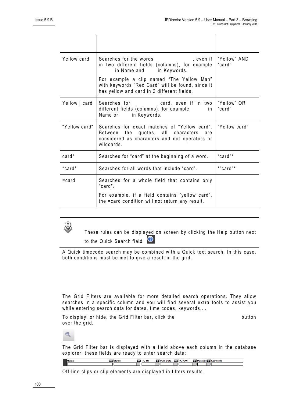 5 grid filters, 5 ‘grid filters, Grid filters | EVS IPDirector Version 5.9 - January 2011 Part 3 User’s Manual User Manual | Page 113 / 139