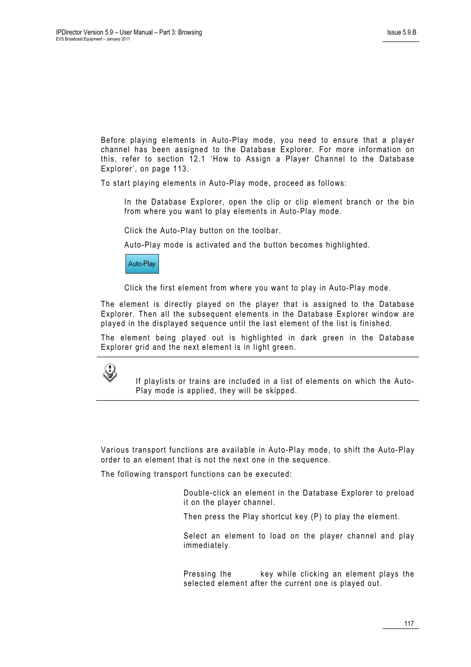 4 playing a list of elements, 2 modifying the playout sequence in auto-play mode, How to publish a saved filter | EVS IPDirector Version 5.9 - January 2011 Part 3 User’s Manual User Manual | Page 130 / 139