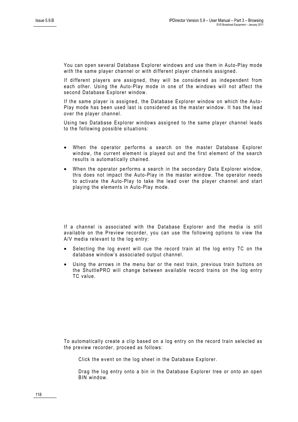 5 viewing a log sheet event, From the channel explorer | EVS IPDirector Version 5.9 - January 2011 Part 3 User’s Manual User Manual | Page 131 / 139