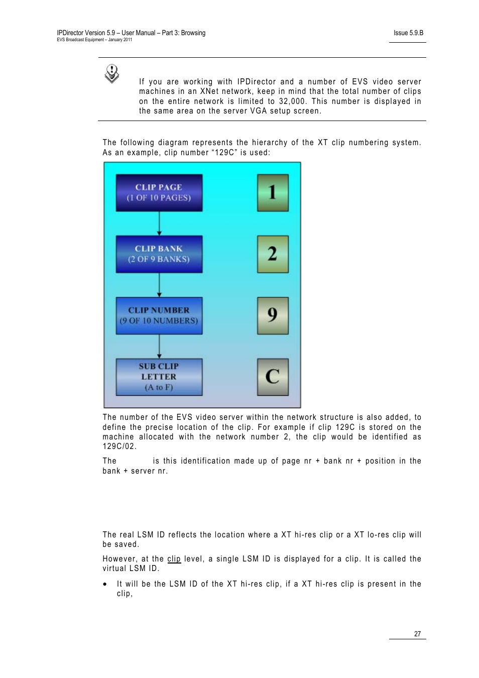 3 virtual lsm id / real lsm id, Clips view, Introduction | EVS IPDirector Version 5.9 - January 2011 Part 3 User’s Manual User Manual | Page 40 / 139