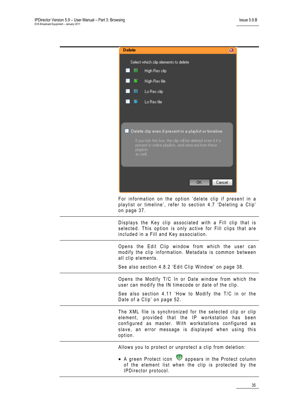 EVS IPDirector Version 5.9 - January 2011 Part 3 User’s Manual User Manual | Page 48 / 139