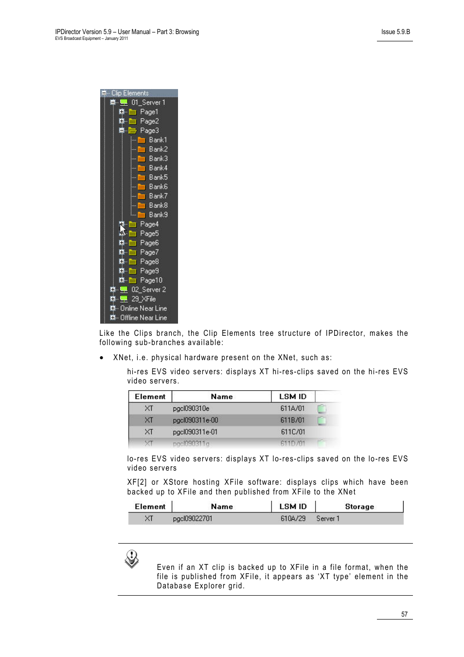 2 clip elements tree structure | EVS IPDirector Version 5.9 - January 2011 Part 3 User’s Manual User Manual | Page 70 / 139