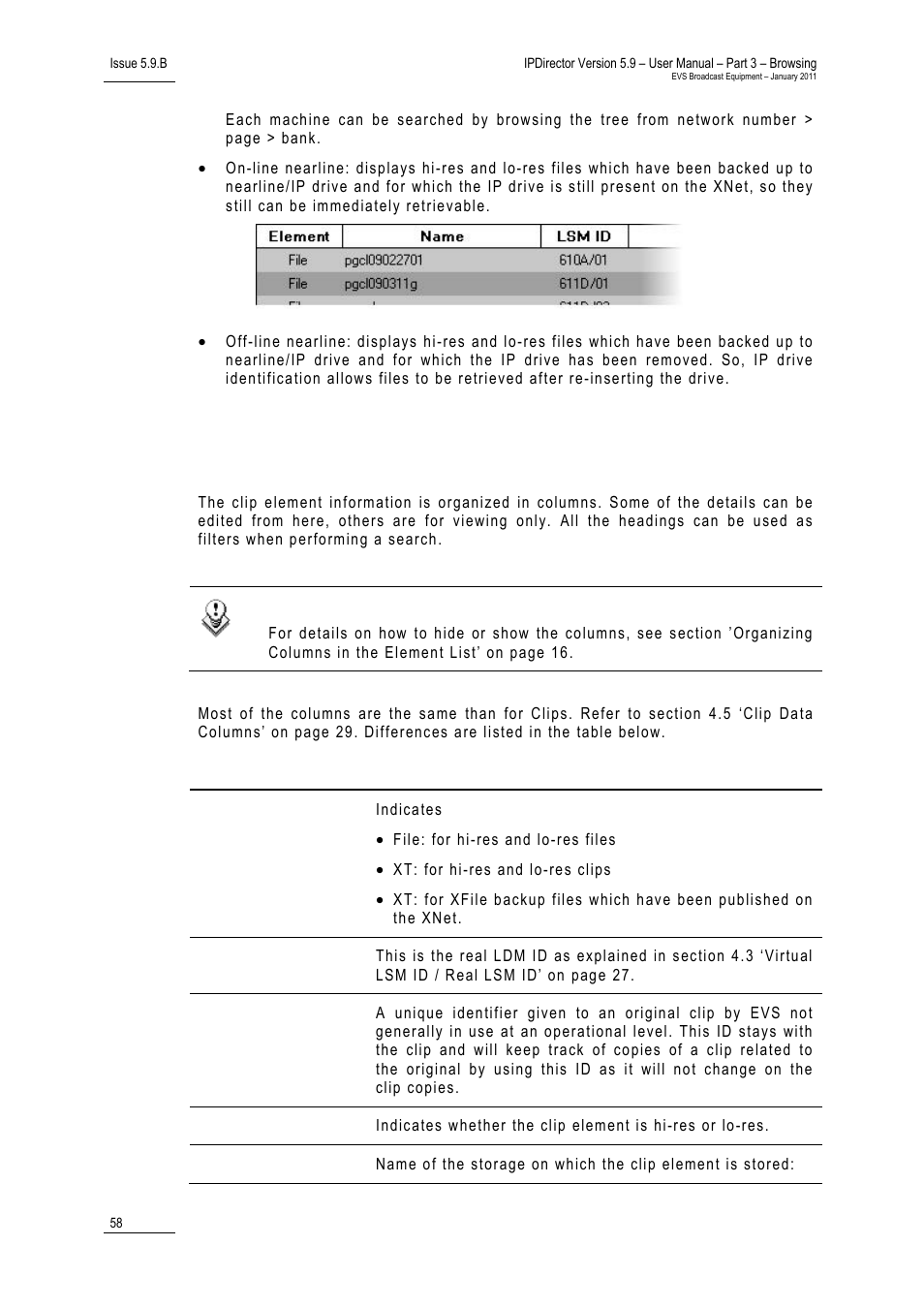 3 clip elements data columns, Linking clips, How to link clips | EVS IPDirector Version 5.9 - January 2011 Part 3 User’s Manual User Manual | Page 71 / 139
