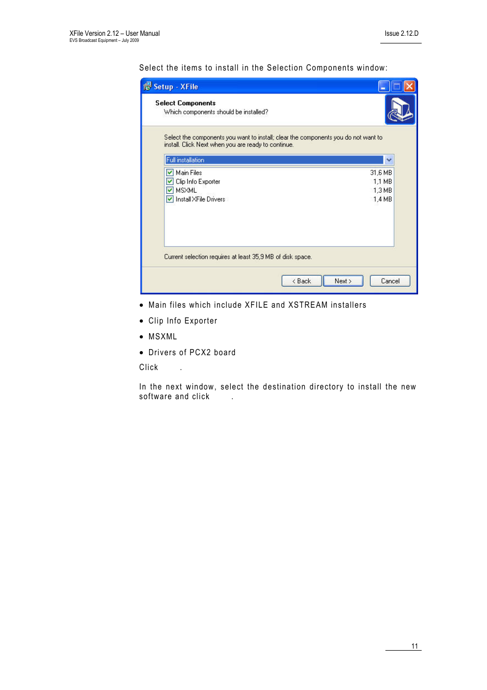 EVS Xfile Version 2.12 - July 2009 User Manual User Manual | Page 12 / 191
