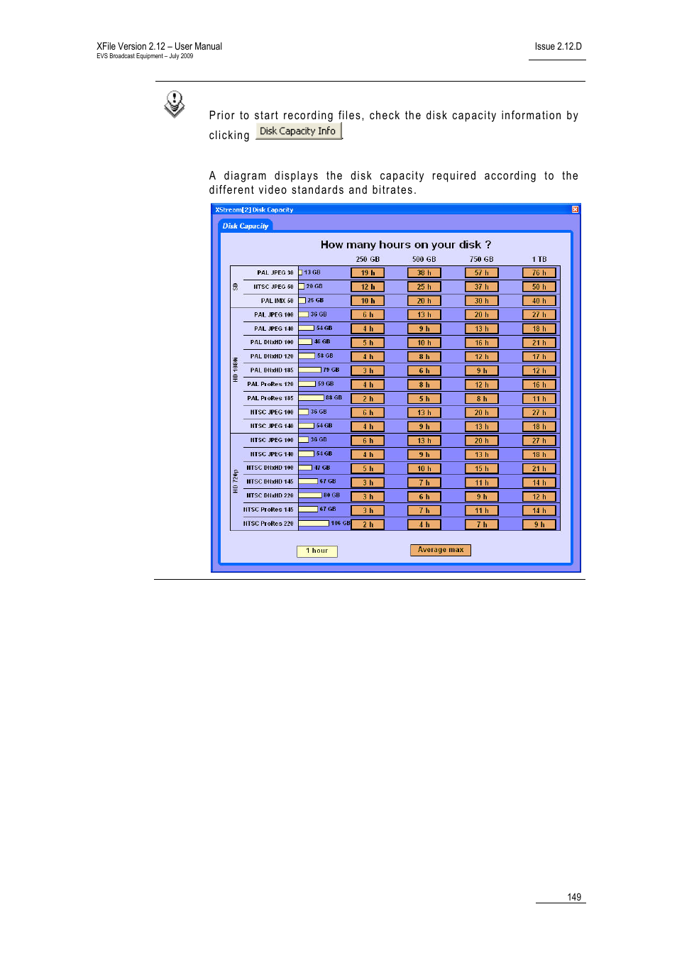 EVS Xfile Version 2.12 - July 2009 User Manual User Manual | Page 150 / 191