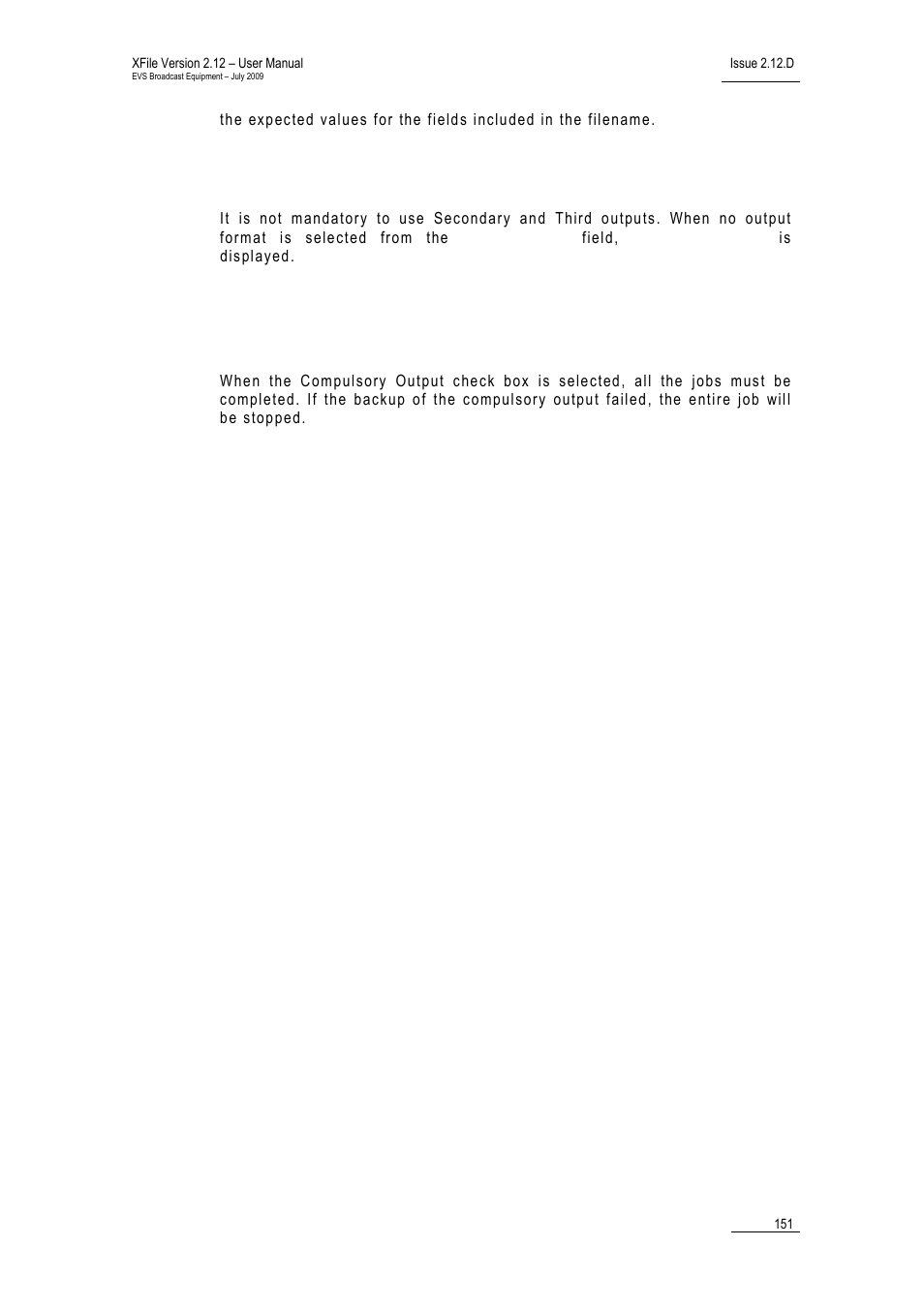 Output mode | EVS Xfile Version 2.12 - July 2009 User Manual User Manual | Page 152 / 191