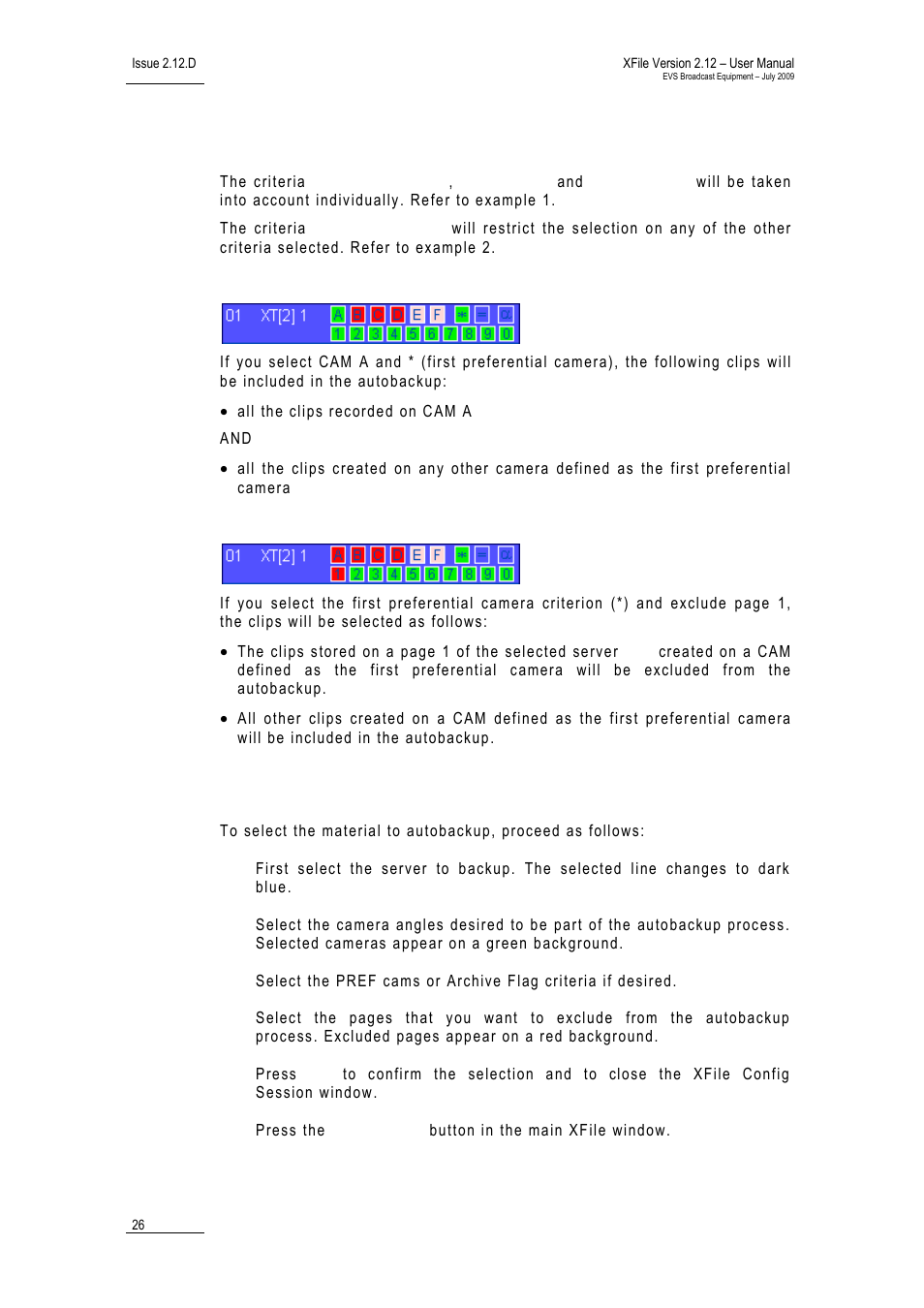 Criteria combination, Example 1, Example 2 | How to select the material to autobackup | EVS Xfile Version 2.12 - July 2009 User Manual User Manual | Page 27 / 191