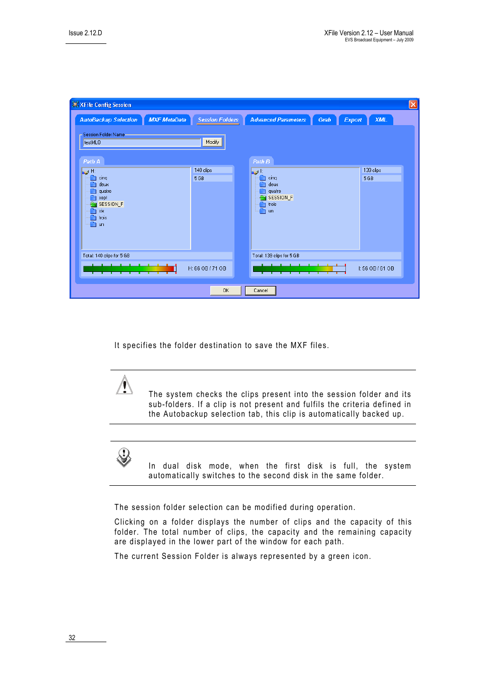 3 tab 3 – xfile session folders, Session folder, Xf_cs_tab3_xfilesessionfolders | Tab 3 – xfile session folders, Session folders, Ession, Olders | EVS Xfile Version 2.12 - July 2009 User Manual User Manual | Page 33 / 191