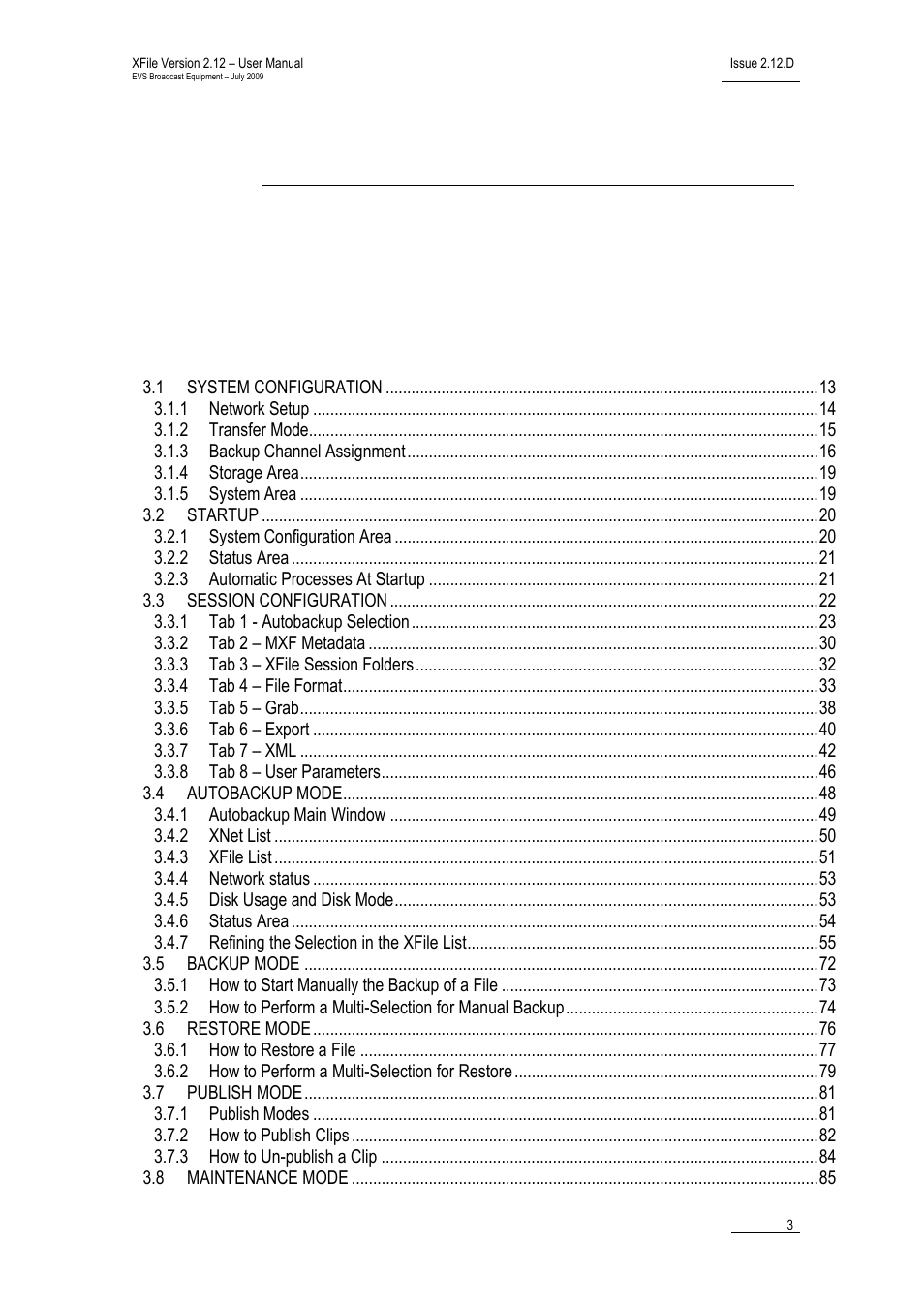 EVS Xfile Version 2.12 - July 2009 User Manual User Manual | Page 4 / 191