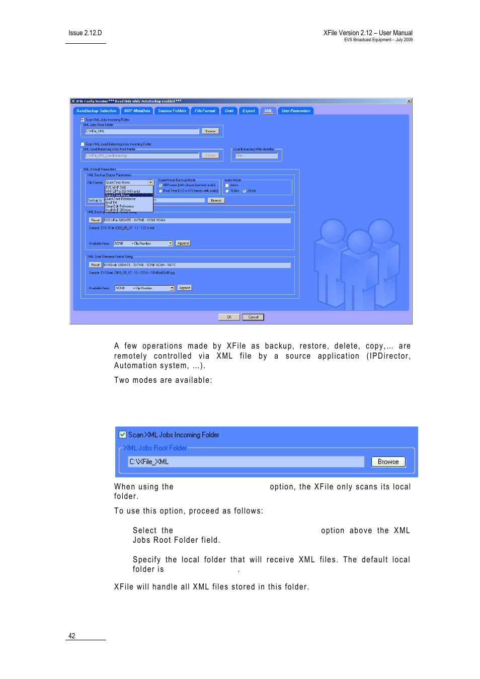 7 tab 7 – xml, Xml jobs root folder, Xf_cs_tab7_xml | Tab 7 – xml | EVS Xfile Version 2.12 - July 2009 User Manual User Manual | Page 43 / 191