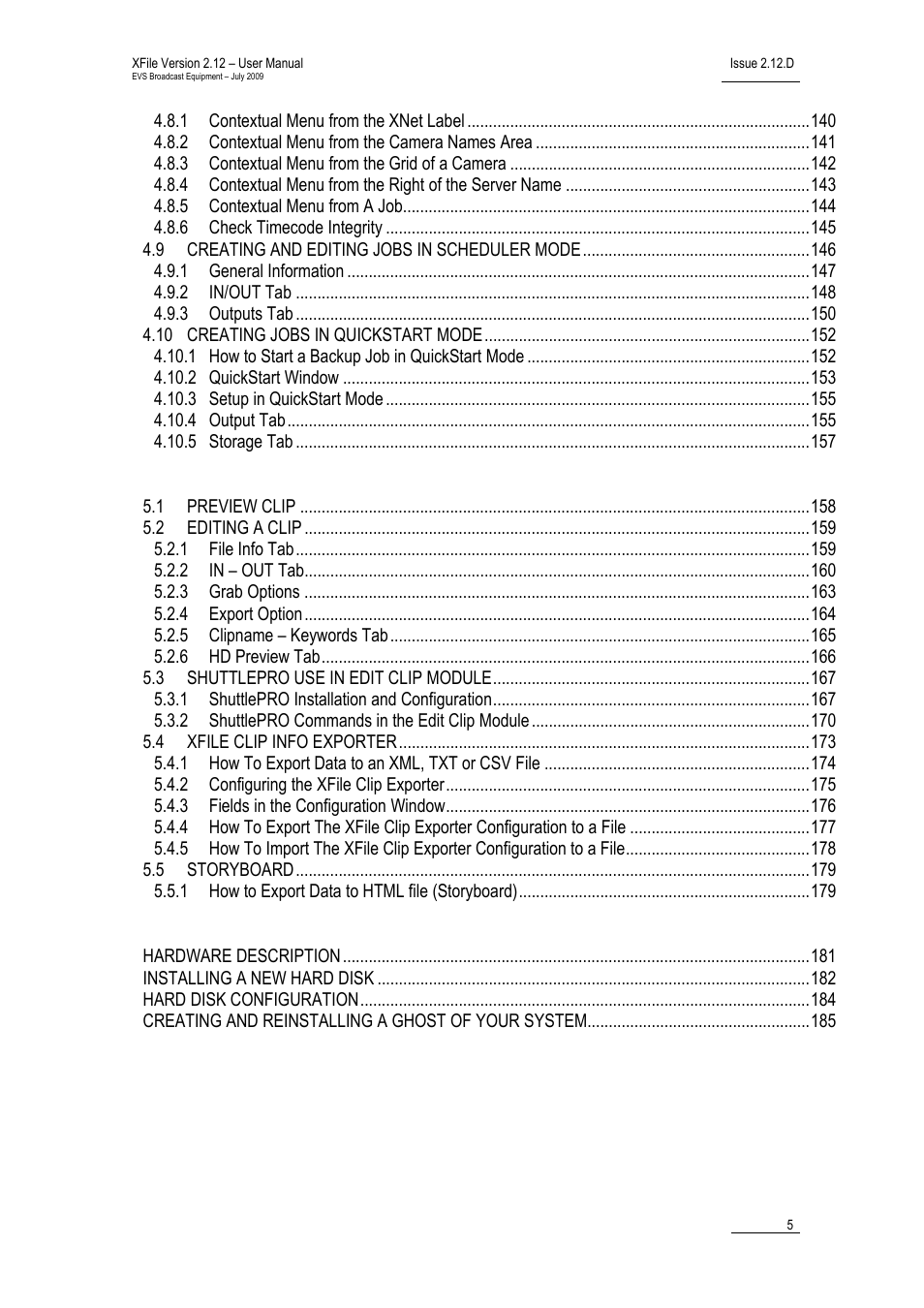 External modules, Appendix 1: xf[2] hardware, Regional contacts | EVS Xfile Version 2.12 - July 2009 User Manual User Manual | Page 6 / 191