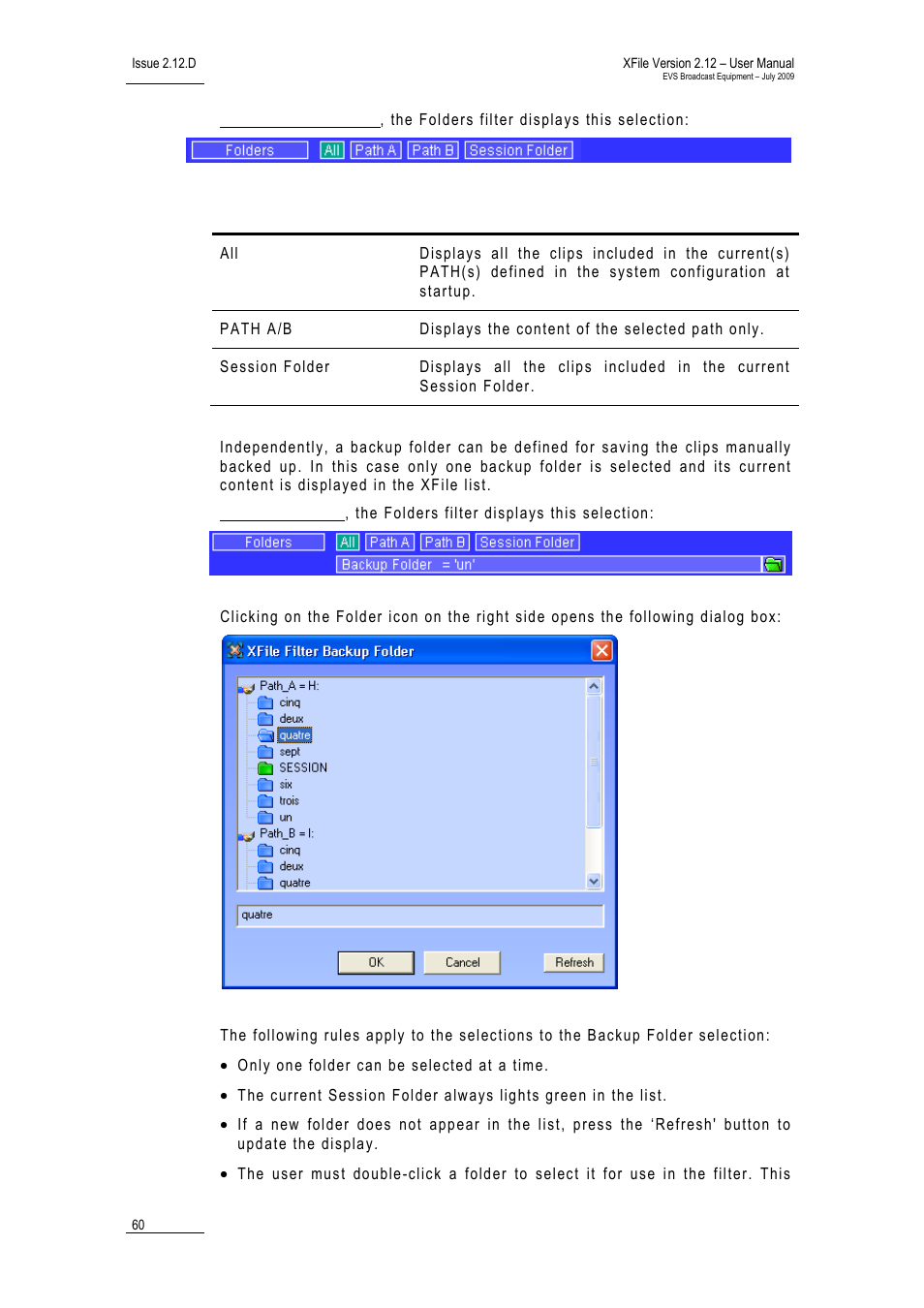 EVS Xfile Version 2.12 - July 2009 User Manual User Manual | Page 61 / 191