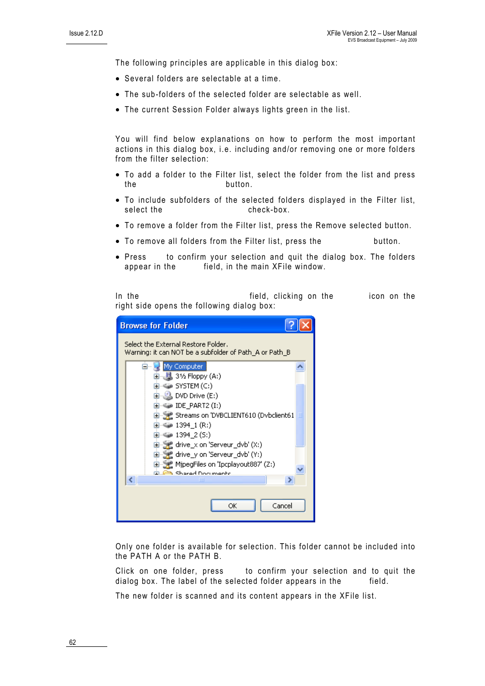 EVS Xfile Version 2.12 - July 2009 User Manual User Manual | Page 63 / 191