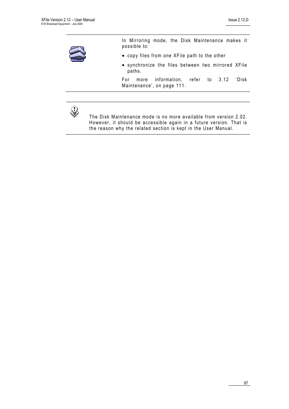 EVS Xfile Version 2.12 - July 2009 User Manual User Manual | Page 88 / 191