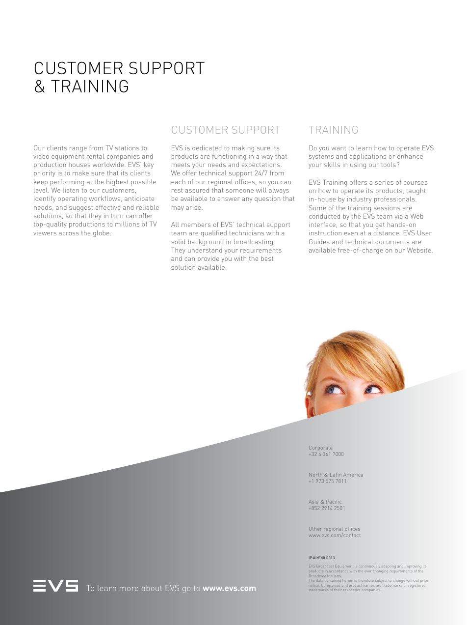 Customer support & training, Customer support training | EVS IPAirEdit User Manual | Page 4 / 4