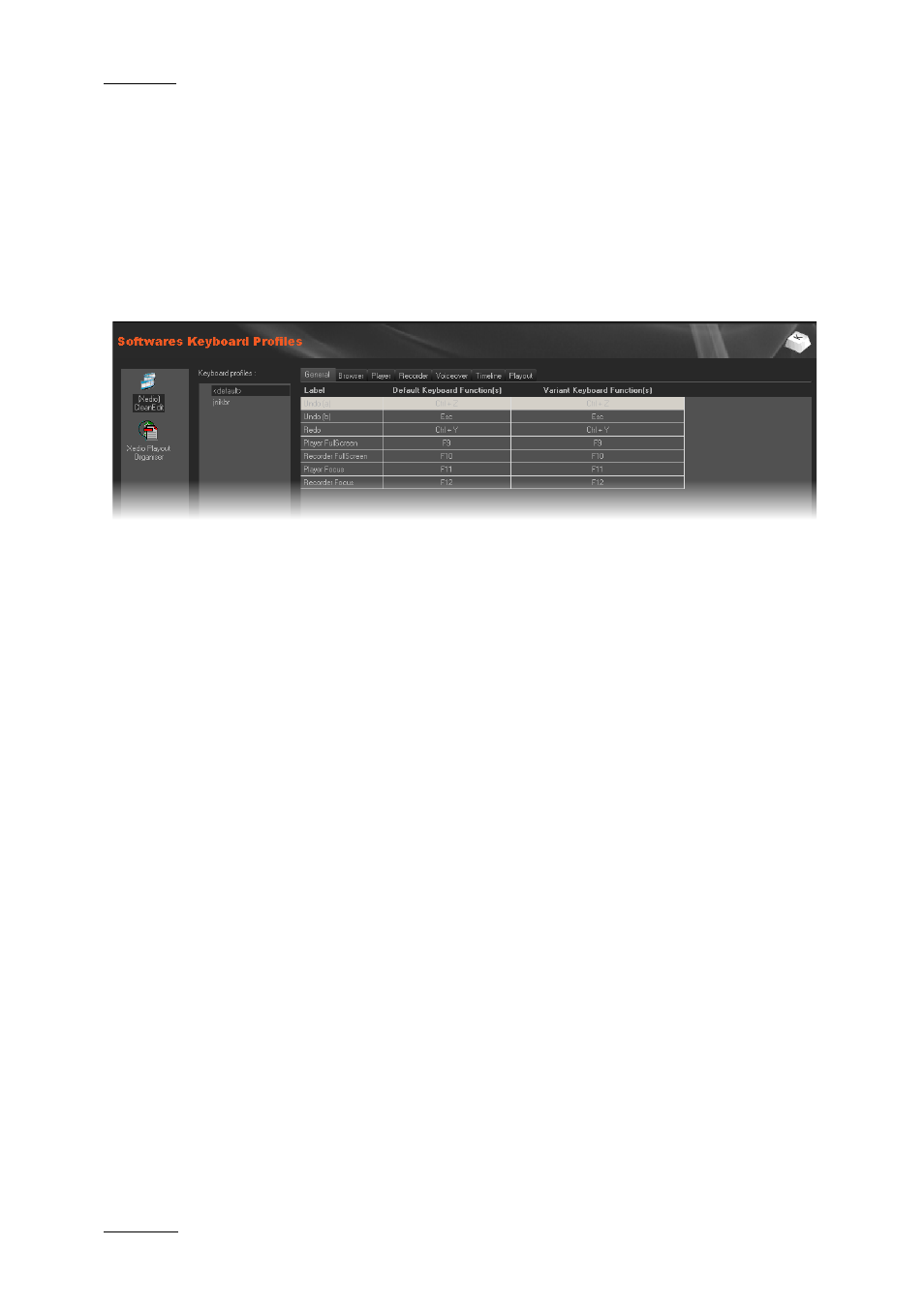 3 keyboard profiles, 1 introduction, 2 possible actions with contextual menu | 3 how to edit a keyboard shortcut, Keyboard profiles, Introduction, Possible actions with contextual menu, How to edit a keyboard shortcut, Ntroduction, Ossible | EVS XEDIO Manager Version 4.1 - December 2011 User Manual User Manual | Page 106 / 138