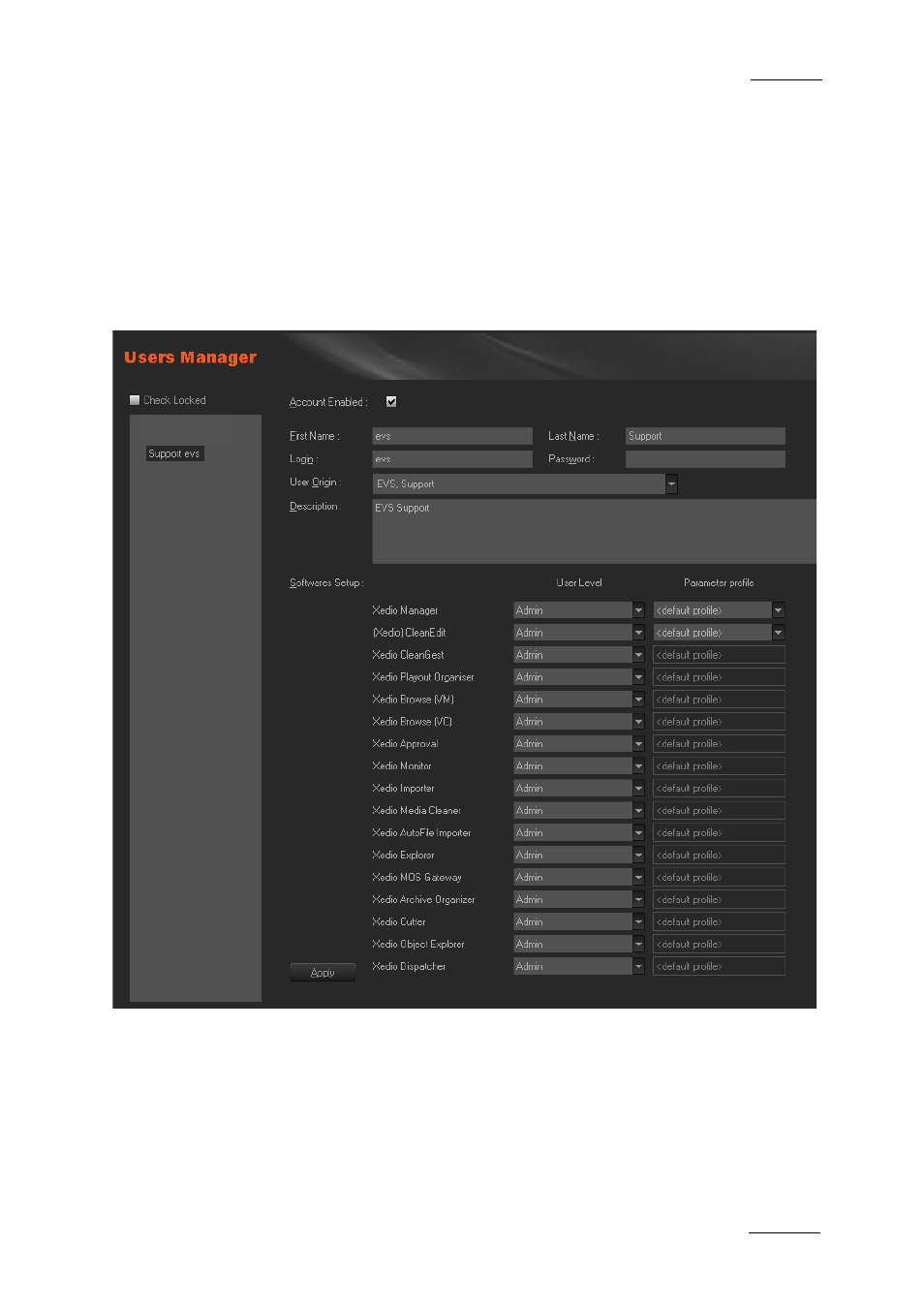 2 user manager, 1 introduction, User manager | Introduction, Ntroduction | EVS XEDIO Manager Version 4.1 - December 2011 User Manual User Manual | Page 133 / 138