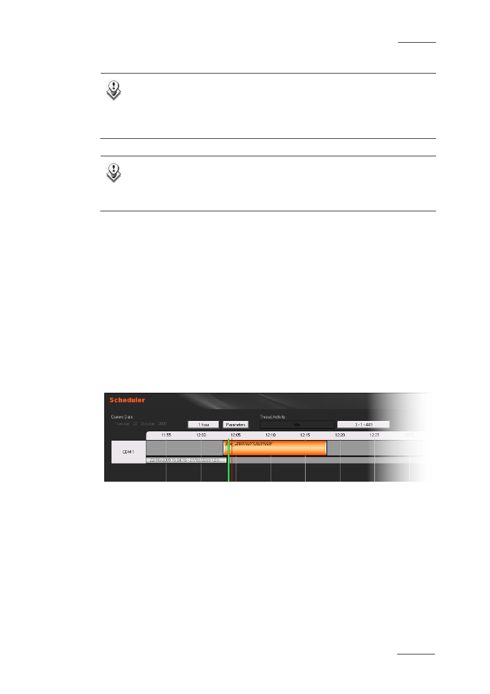 3 deleting a group of encoders, 5 scheduler, Deleting a group of encoders | Scheduler, Eleting a, Roup of, Ncoders | EVS XEDIO Manager Version 4.1 - December 2011 User Manual User Manual | Page 27 / 138