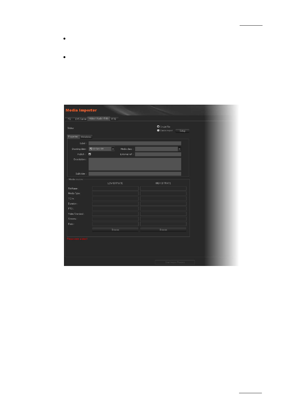 EVS XEDIO Manager Version 4.1 - December 2011 User Manual User Manual | Page 49 / 138
