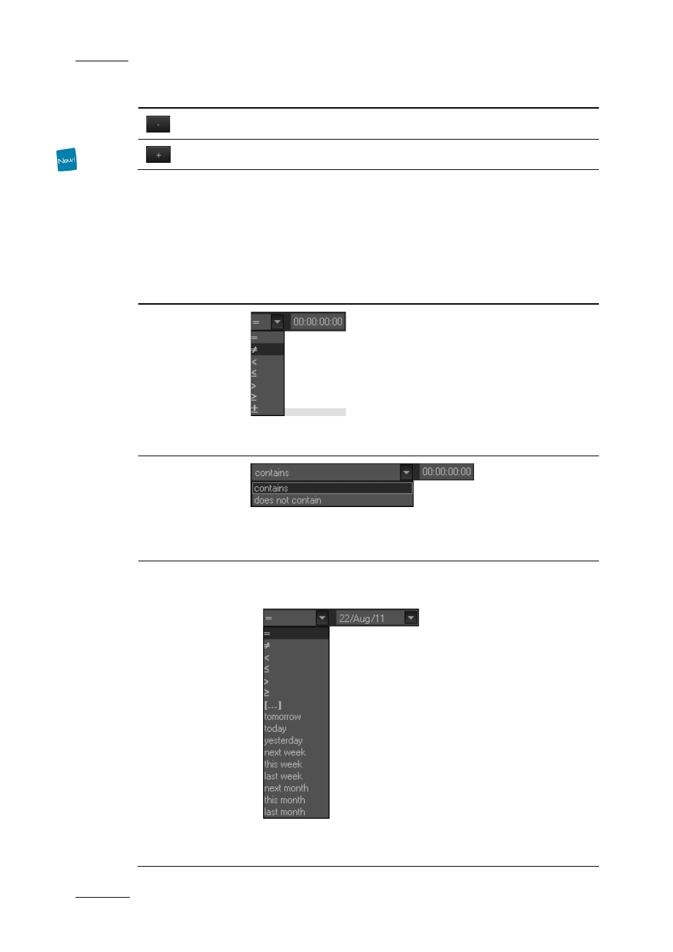 Search fields types | EVS XEDIO Manager Version 4.1 - December 2011 User Manual User Manual | Page 60 / 138