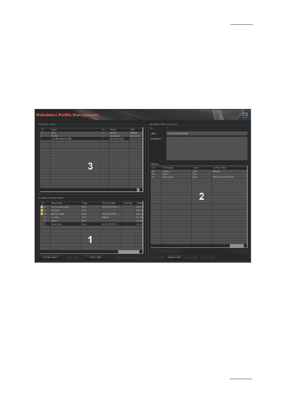 2 profile management, Profile management | EVS XEDIO Manager Version 4.1 - December 2011 User Manual User Manual | Page 67 / 138