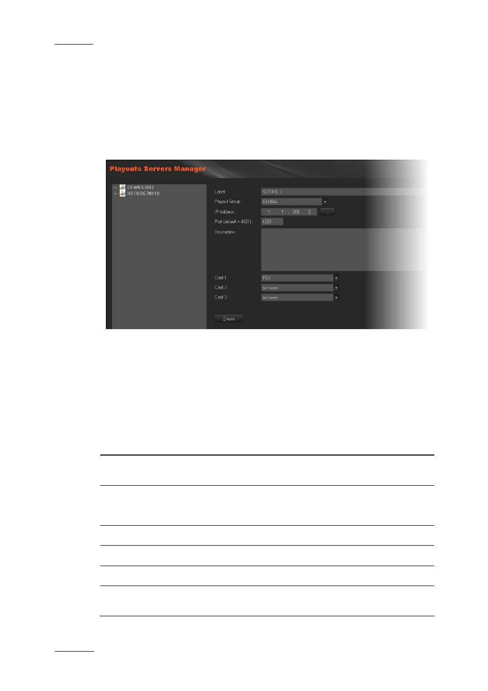 2 servers manager, 1 introduction, 2 creating and configuring a playout server | Servers manager, Introduction, Creating and configuring a playout server, Ntroduction, Reating and, Onfiguring a, Layout | EVS XEDIO Manager Version 4.1 - December 2011 User Manual User Manual | Page 74 / 138