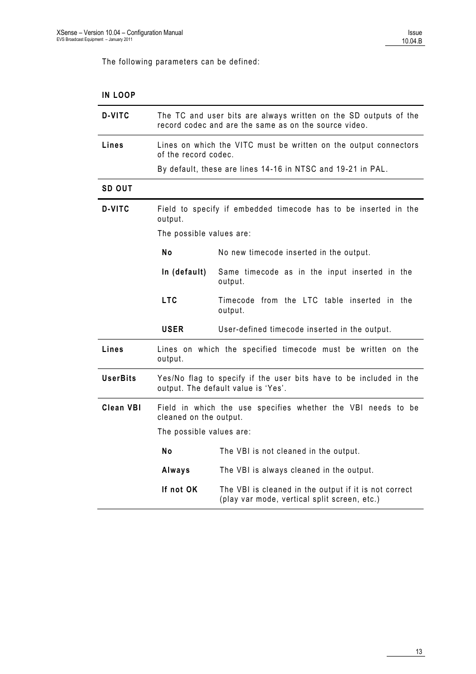 EVS XSense Version 10.04 - January 2011 Configuration Manual User Manual | Page 22 / 96