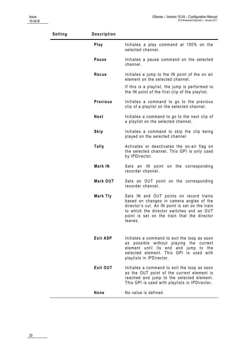 EVS XSense Version 10.04 - January 2011 Configuration Manual User Manual | Page 29 / 96