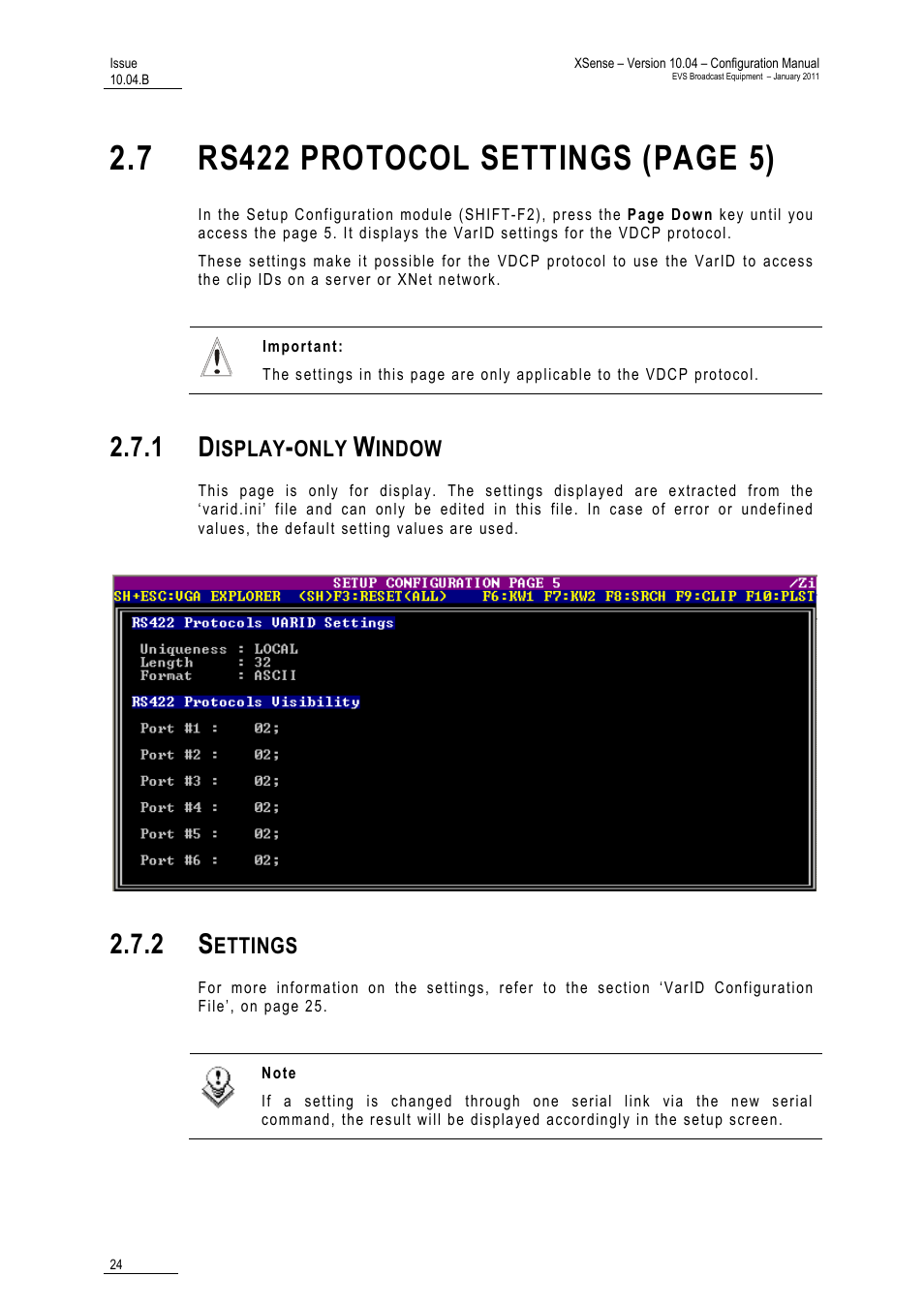 1 display-only window, 2 settings, Isplay | Only, Indow, Ettings | EVS XSense Version 10.04 - January 2011 Configuration Manual User Manual | Page 33 / 96