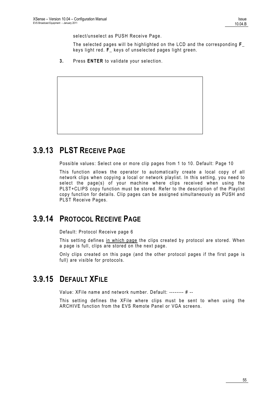 15 default xfile, 13 plst, 14 p | 15 d | EVS XSense Version 10.04 - January 2011 Configuration Manual User Manual | Page 64 / 96