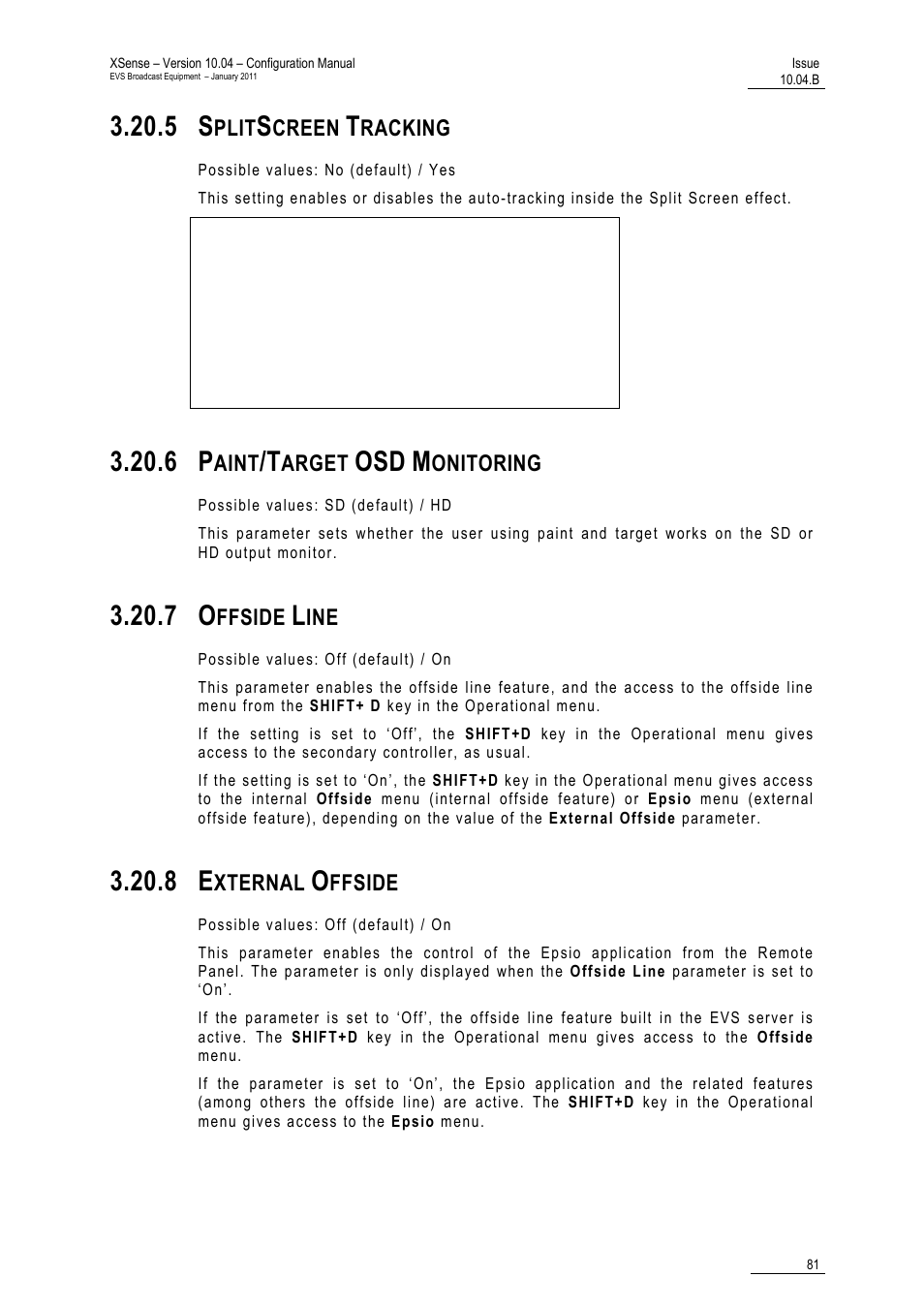 5 splitscreen tracking, 6 paint/target osd monitoring, 7 offside line | 8 external offside, Ring | EVS XSense Version 10.04 - January 2011 Configuration Manual User Manual | Page 90 / 96