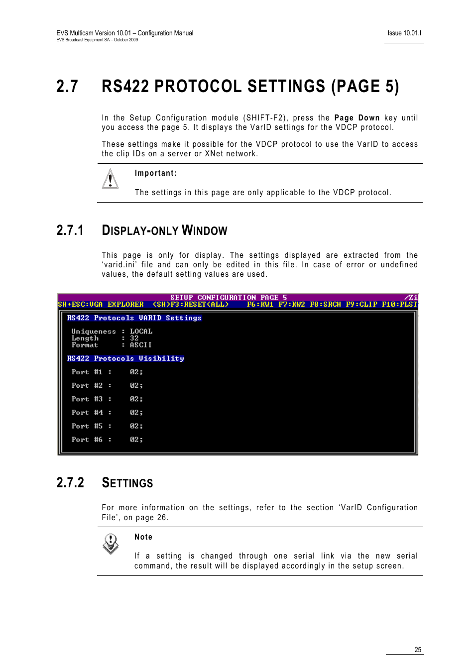 1 display-only window, 2 settings, Isplay | Only, Indow, Ettings | EVS MulticamLSM Version 10.01 - October 2009 Configuration Manual User Manual | Page 32 / 93