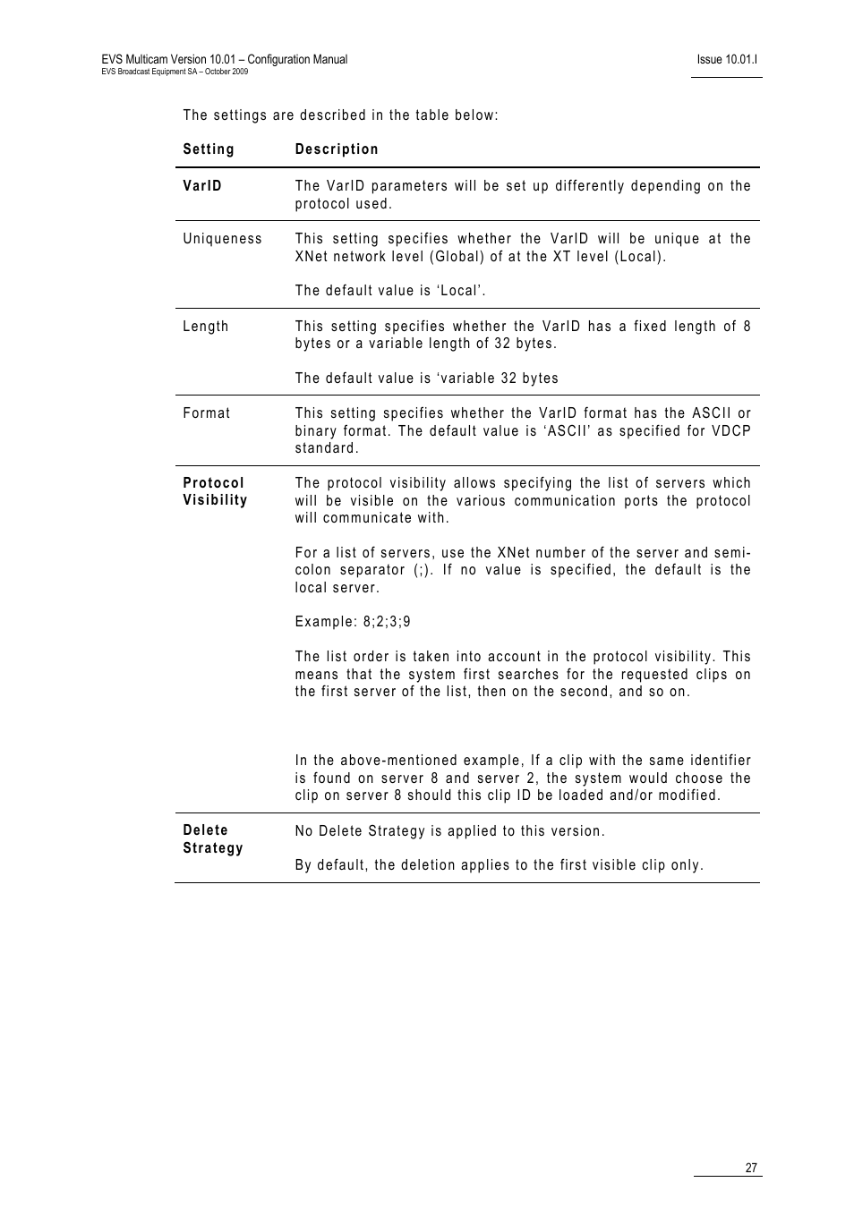 EVS MulticamLSM Version 10.01 - October 2009 Configuration Manual User Manual | Page 34 / 93