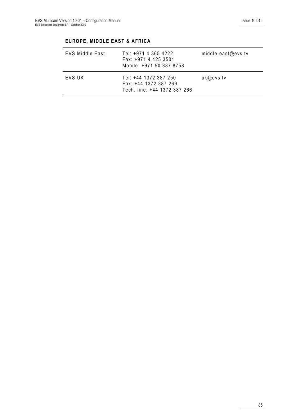 EVS MulticamLSM Version 10.01 - October 2009 Configuration Manual User Manual | Page 92 / 93