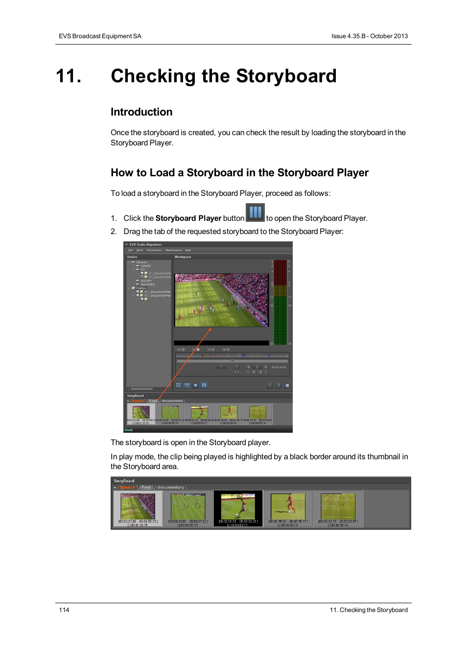Checking the storyboard | EVS Xedio Dispatcher Version 4.35 - October 2013 User Manual User Manual | Page 124 / 136