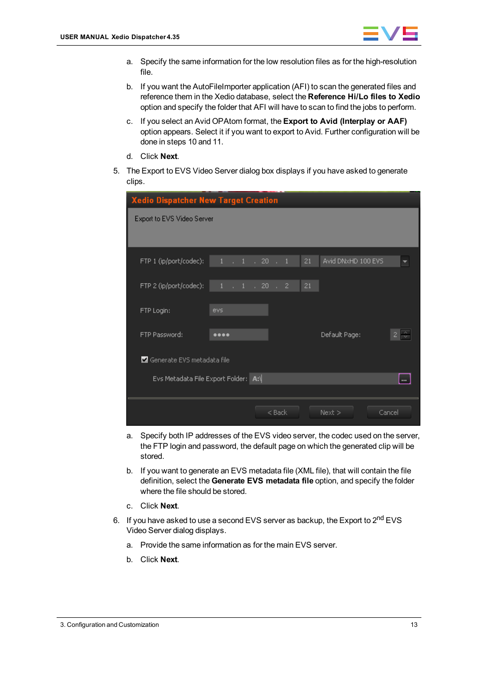 EVS Xedio Dispatcher Version 4.35 - October 2013 User Manual User Manual | Page 23 / 136