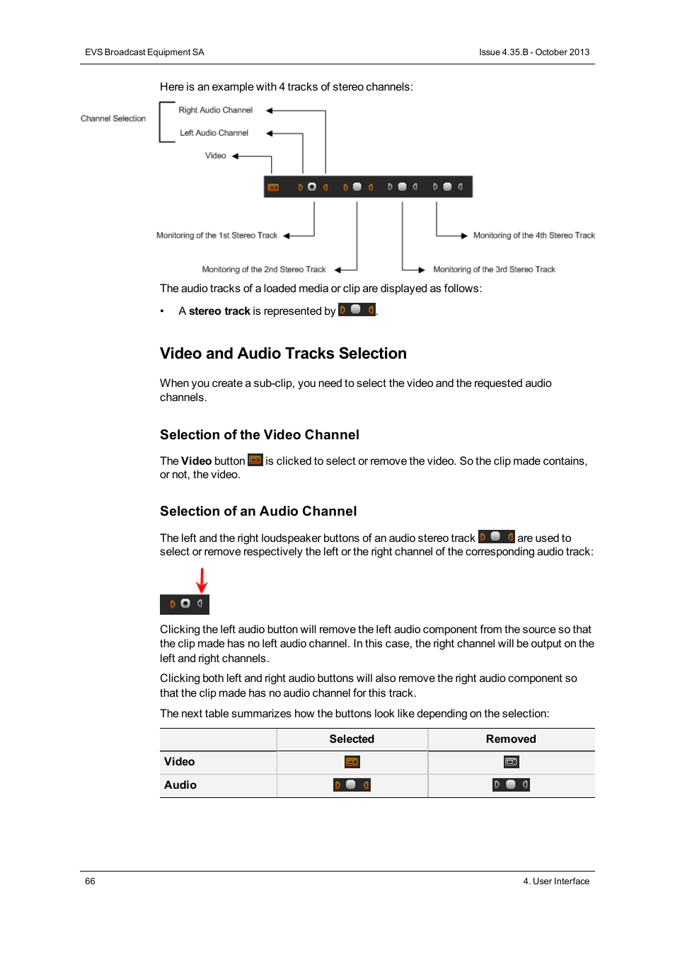 Video and audio tracks selection | EVS Xedio Dispatcher Version 4.35 - October 2013 User Manual User Manual | Page 76 / 136