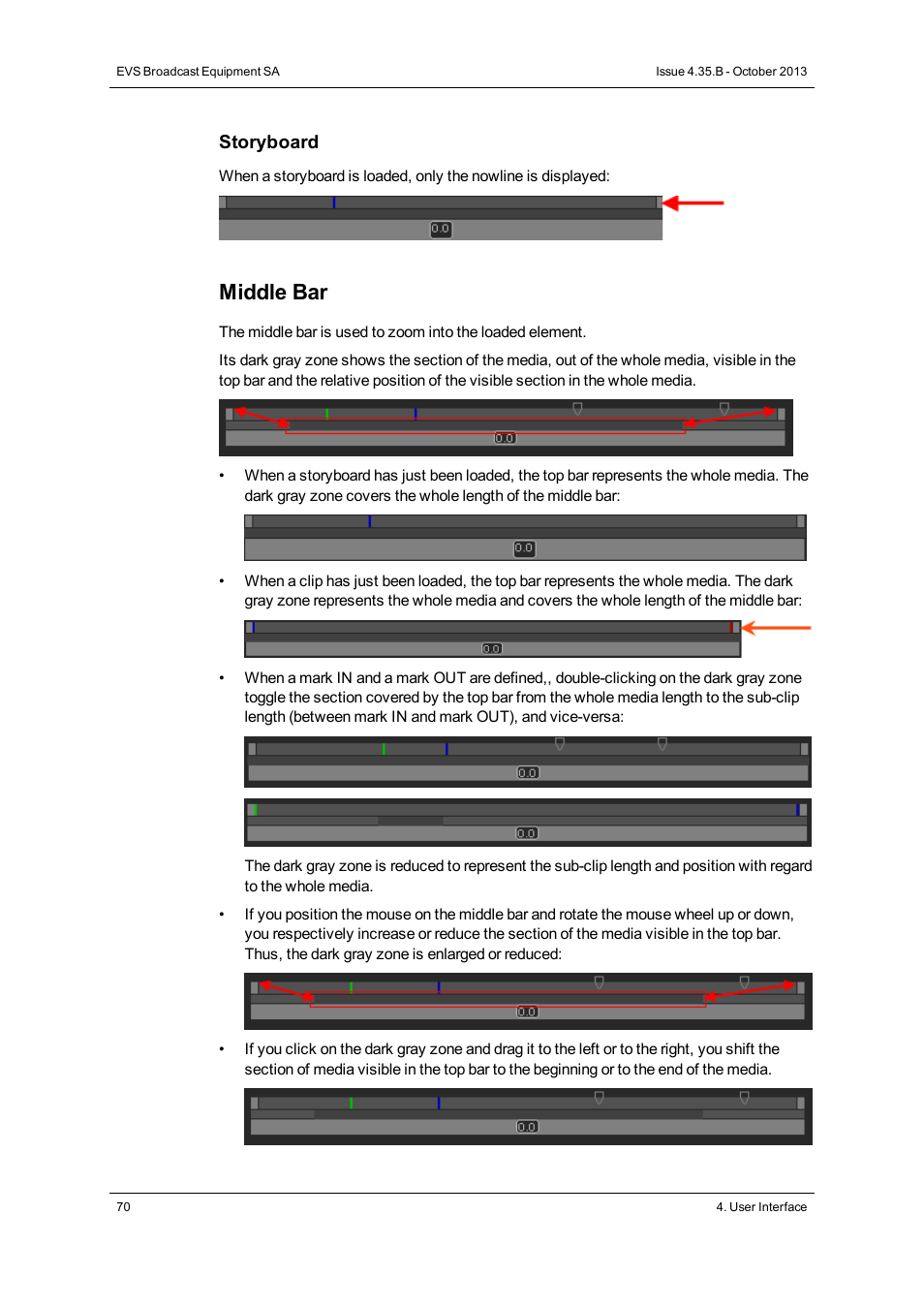 Middle bar | EVS Xedio Dispatcher Version 4.35 - October 2013 User Manual User Manual | Page 80 / 136