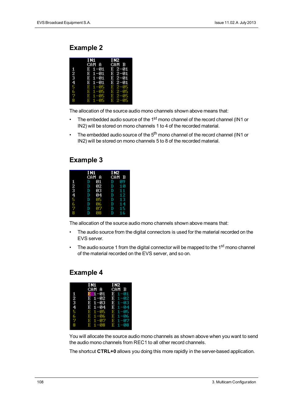 Example 2, Example 3, Example 4 | EVS XT2 Version 11.02 - July 2013 Configuration Manual User Manual | Page 116 / 220