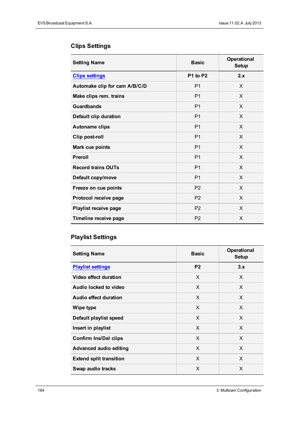 EVS XT2 Version 11.02 - July 2013 Configuration Manual User Manual | Page 172 / 220