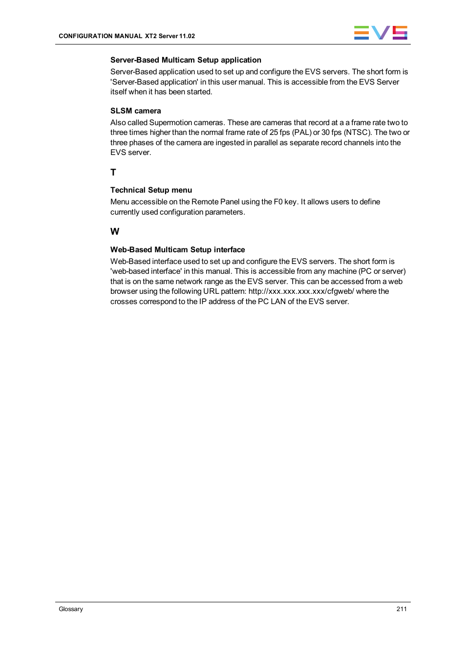 EVS XT2 Version 11.02 - July 2013 Configuration Manual User Manual | Page 219 / 220