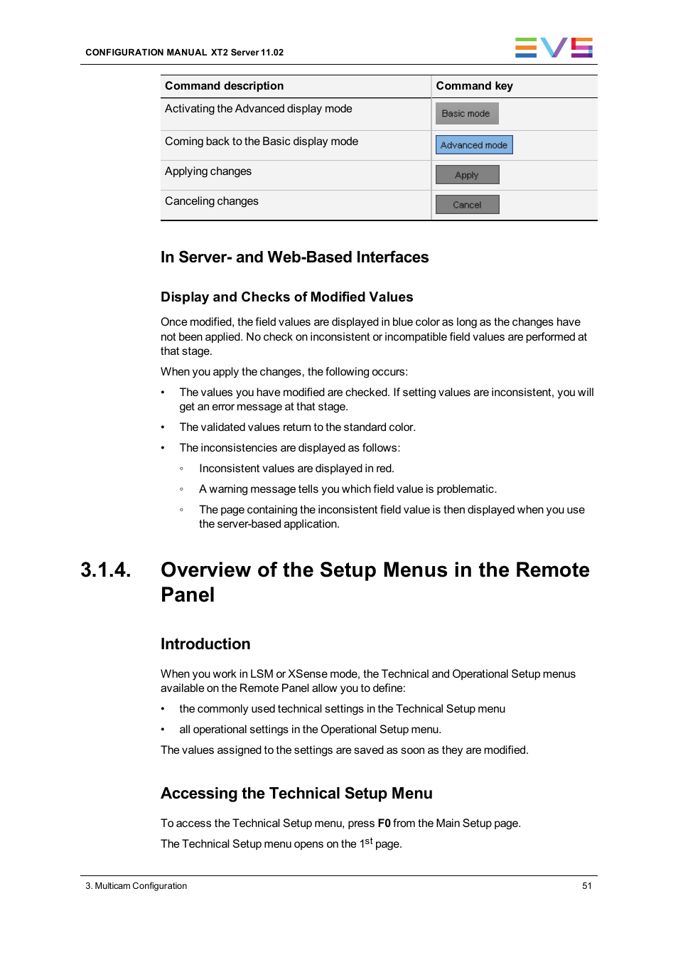 Overview of the setup menus in the remote panel, Introduction, Accessing the technical setup menu | EVS XT2 Version 11.02 - July 2013 Configuration Manual User Manual | Page 59 / 220