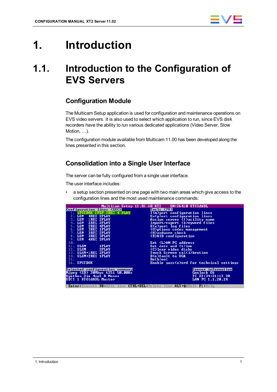 Introduction, Introduction to the configuration of evs servers | EVS XT2 Version 11.02 - July 2013 Configuration Manual User Manual | Page 9 / 220