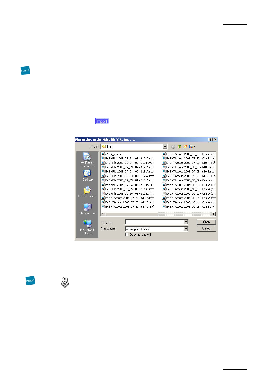 6 importing files from third party systems, How to import files from third party systems, Importing files from third party systems | 6 ‘importing files from, Third party systems, Mporting, Iles from, Hird, Arty, Ystems | EVS Xfile Version 2.16 - November 2011 User Manual User Manual | Page 101 / 192