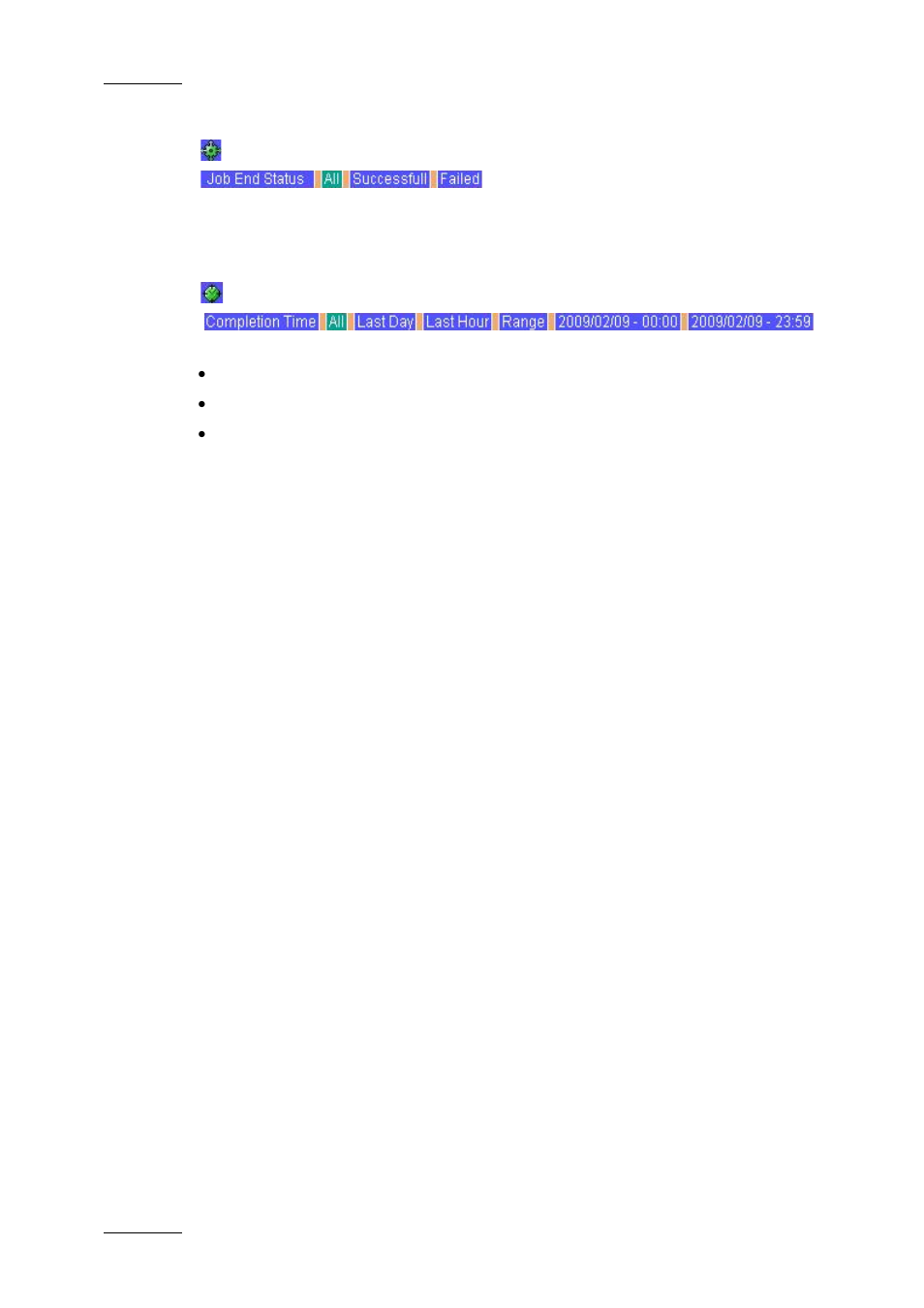 Job end status, Completion time, Disk usage and transfer rate area | 14 re-scan disks, Re-scan disks | EVS Xfile Version 2.16 - November 2011 User Manual User Manual | Page 120 / 192