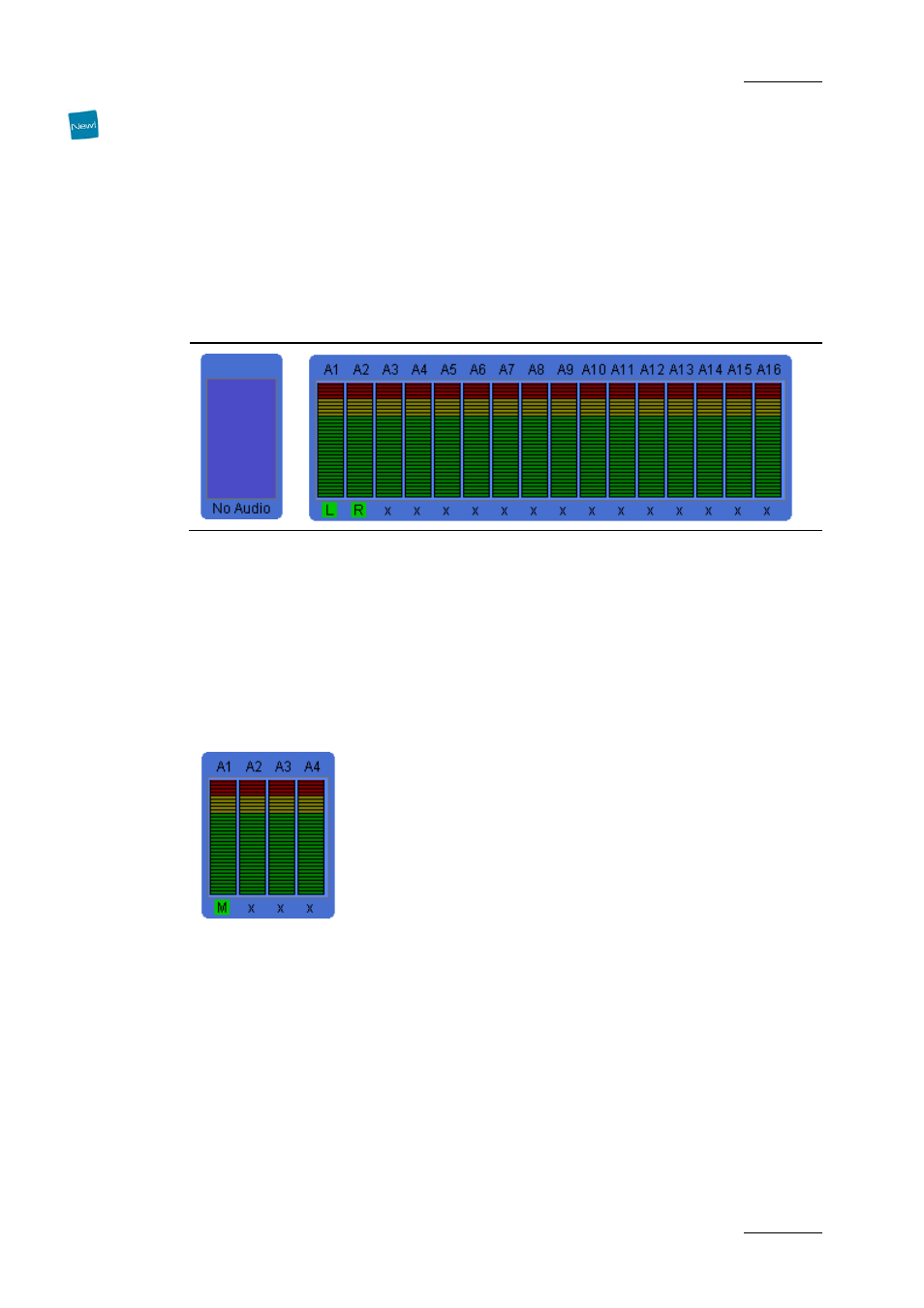 Audio track selection and vumeters, Audio vumeters, Examples | Audio track selection | EVS Xfile Version 2.16 - November 2011 User Manual User Manual | Page 169 / 192